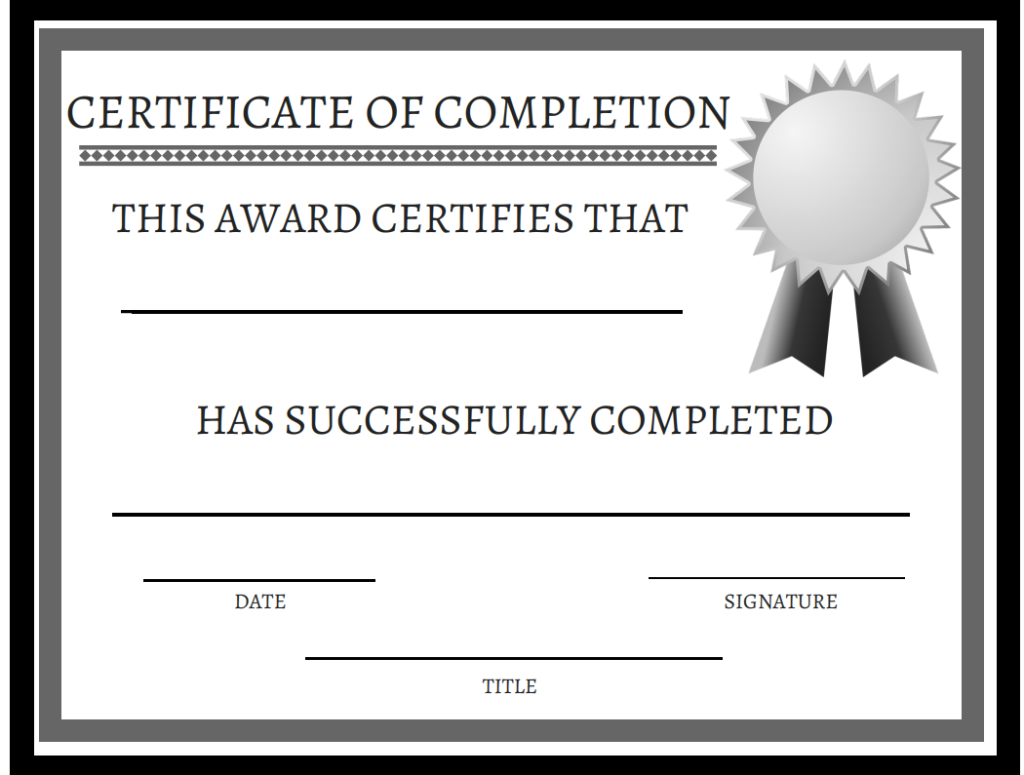 Certificate of Completion for Virtual Training - Cindy Huggett