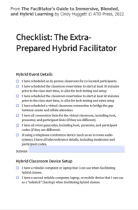 Hybrid Facilitator Preparation Checklist - Cindy Huggett